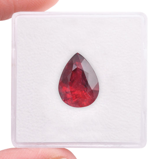 4.03 Carat Red MOZAMBIQUE Pear Ruby GRS