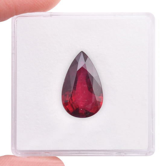 3.18 Carat Red MOZAMBIQUE Pear Ruby GRS