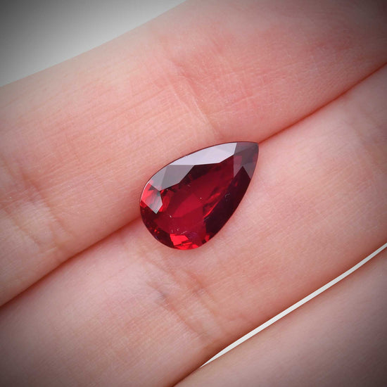 3.18 Carat Red MOZAMBIQUE Pear Ruby GRS