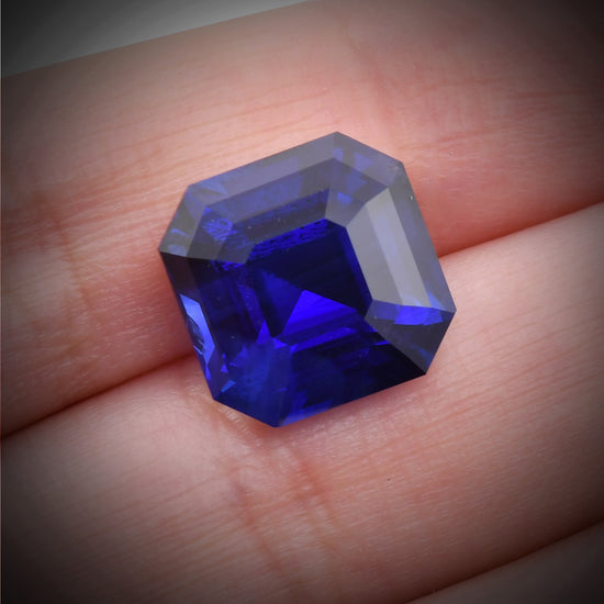 12.55 Carat Blue MADAGASCAR Sq. Emerald Sapphire AGL