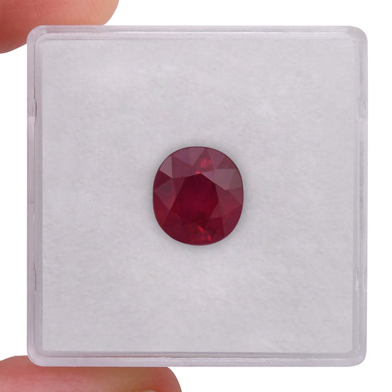 3.00 Carat Red BURMESE Cushion Ruby GRS