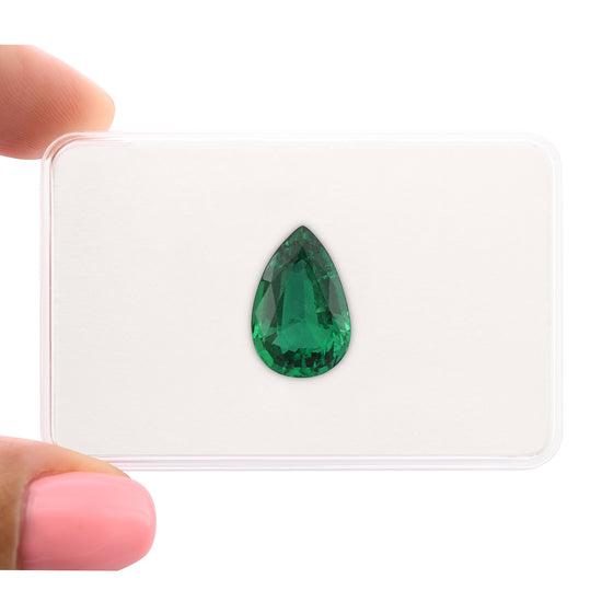 7.20 Carat Green ZAMBIAN Pear Emerald CD