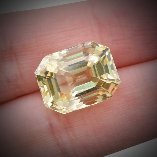16.34 Carat Yellow  Emerald Sapphire GIA