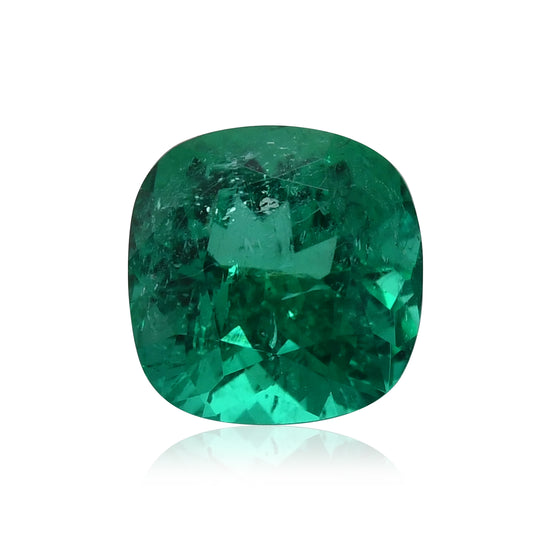 3.44 Carat Green COLOMBIAN Cushion Emerald CD