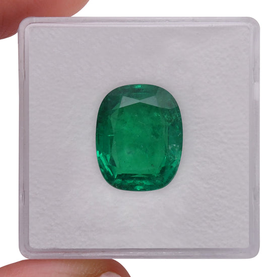 5.05 Karat Grüner KOLUMBIANISCHER Kissenschliff-Smaragd CD