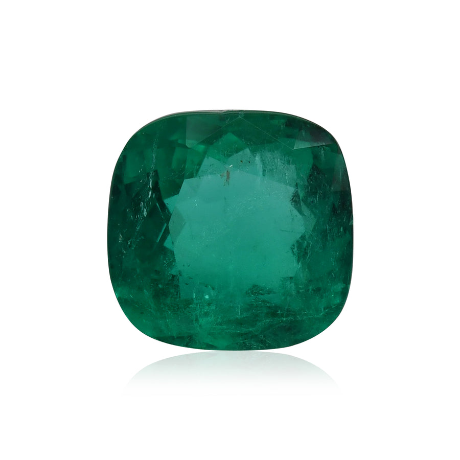 7.37 Carat Green COLOMBIAN Cushion Emerald CD