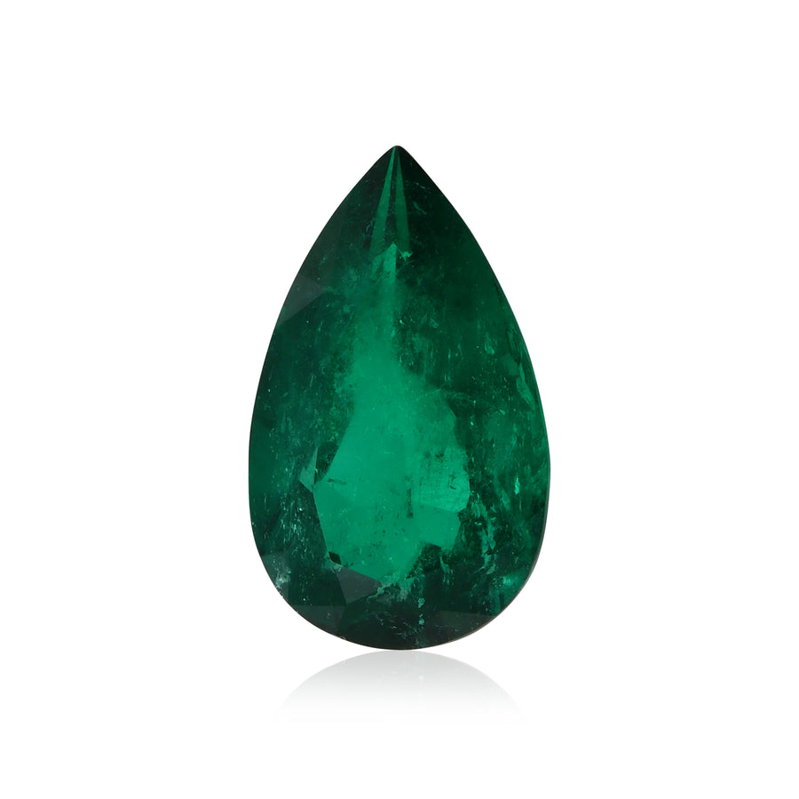 16.27 Carat Green COLOMBIAN Pear Emerald CD