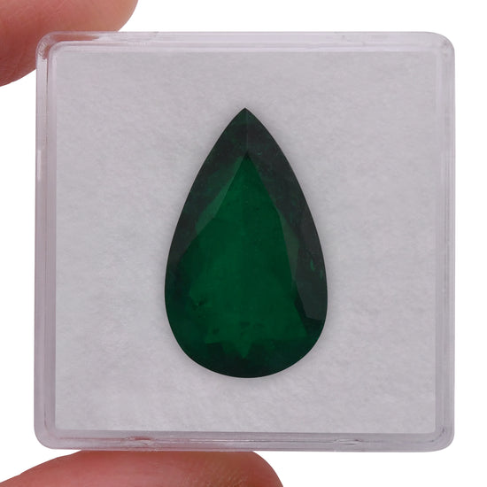 20.06 Karat Grüner KOLUMBIANISCHER Tropfen-Smaragd GUBELIN