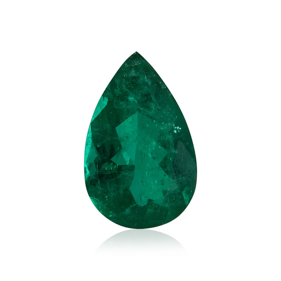 25.42 Karat grüner KOLUMBIANISCHER Tropfen-Smaragd GUBELIN