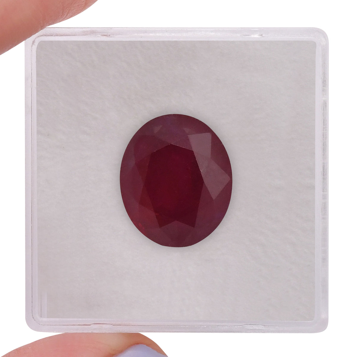 Ruby R3d 7.99 Carat Red BURMESE Oval Ruby GRS | LEIBISH