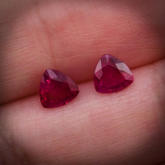 1.61 Carat Red  Trilliant Ruby