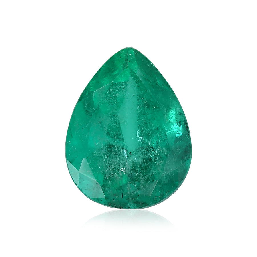 Smeraldo colombiano a forma di pera da 11,92 carati, verde