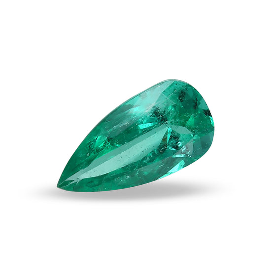 2,60 Karat grüner kolumbianischer birnenförmiger Smaragd