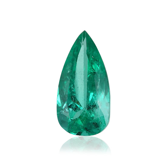 2,60 Karat grüner kolumbianischer birnenförmiger Smaragd