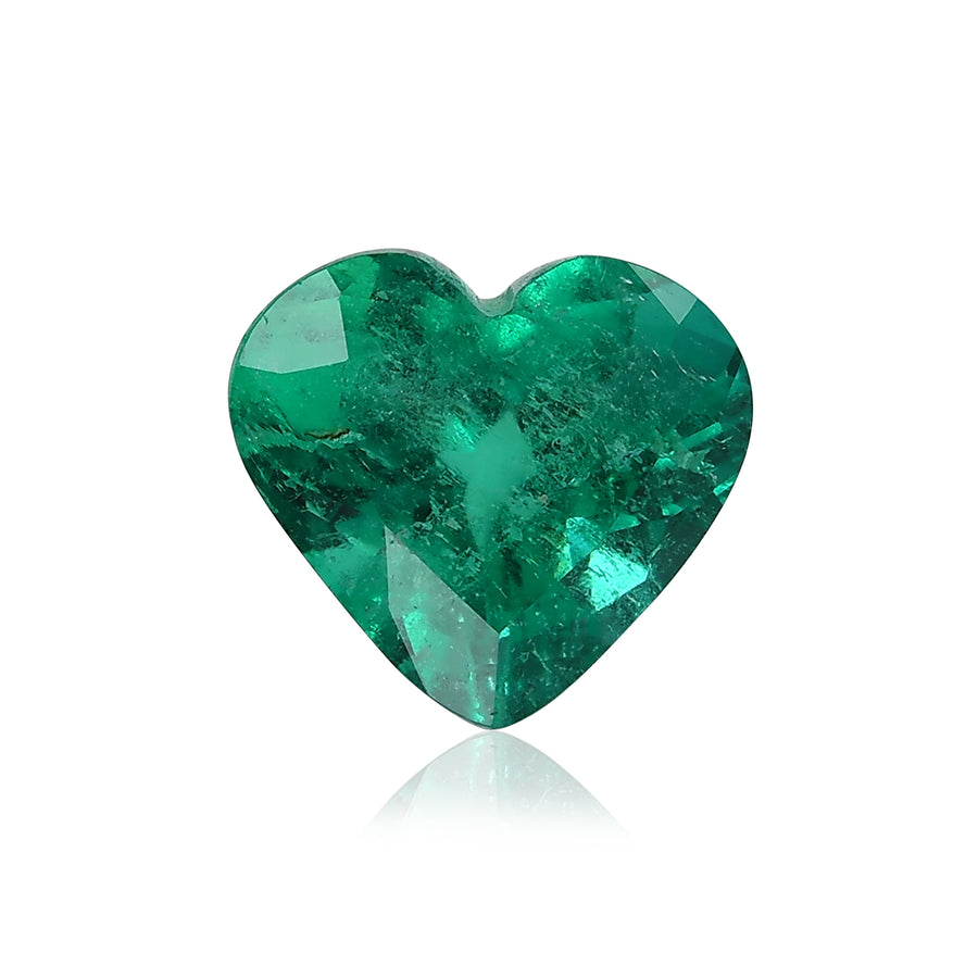 3.71 Carat Green COLOMBIAN Heart Emerald