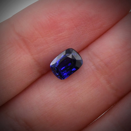 1.57 Carat Blue  Cushion Sapphire