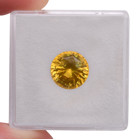 4.19 Carat Yellow SRI LANKAN Round Sapphire CD