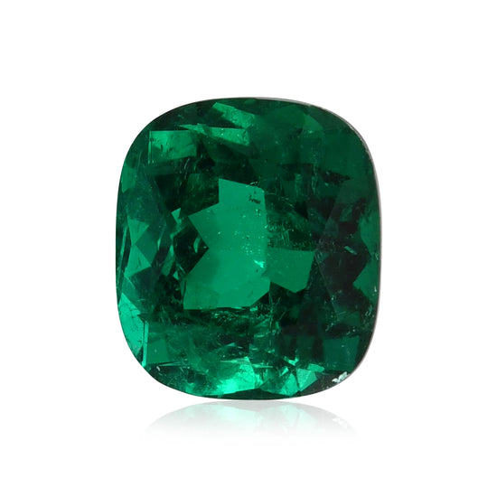 7,15 Karat grüner kolumbianischer Kissenschliff-Smaragd GUBELIN