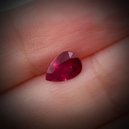 1.31 Carat Red  Pear Ruby