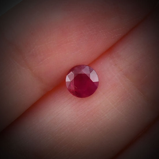 0.96 Carat Red  Round Ruby