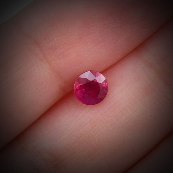 0.85 Carat Red  Round Ruby