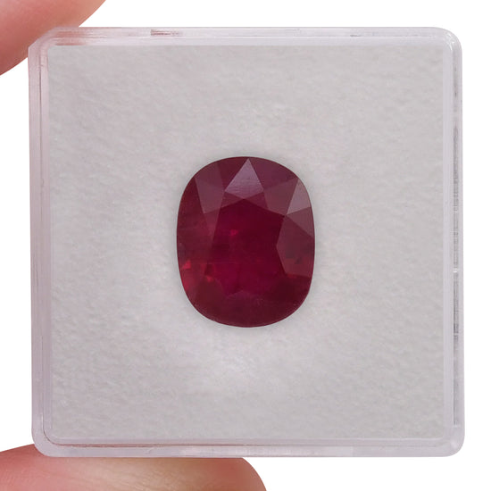 4.53 Carat Red MOZAMBIQUE Cushion Ruby GRS