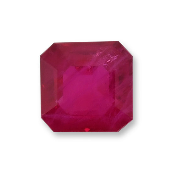 1.27 Carat Red  Square Ruby