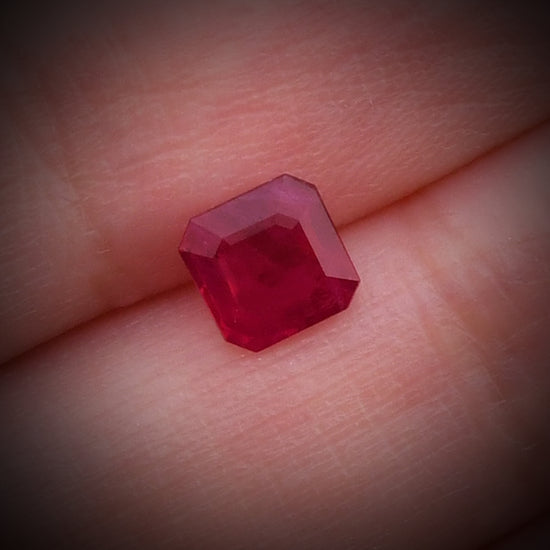 1.27 Carat Red  Square Ruby