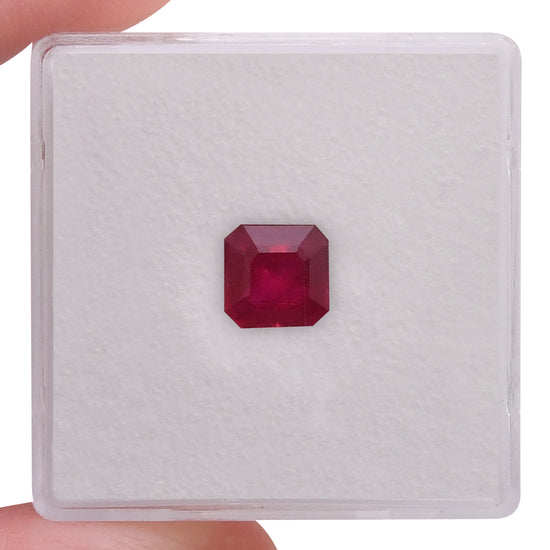 1.27 Carat Red  Square Ruby