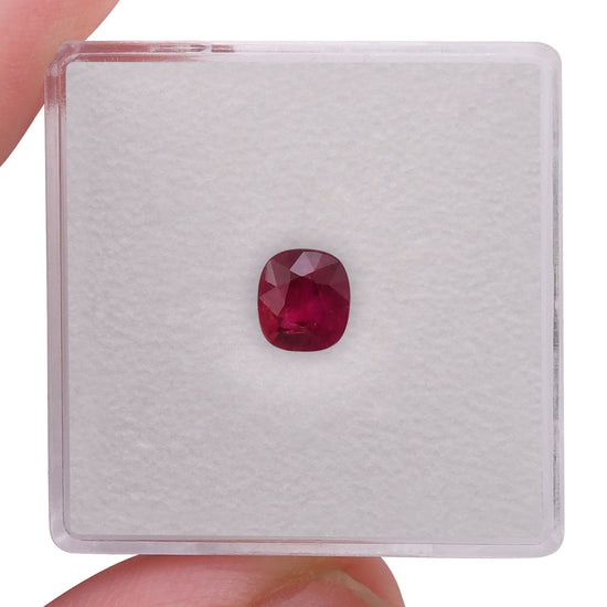 1.00 Carat Red  Cushion Ruby