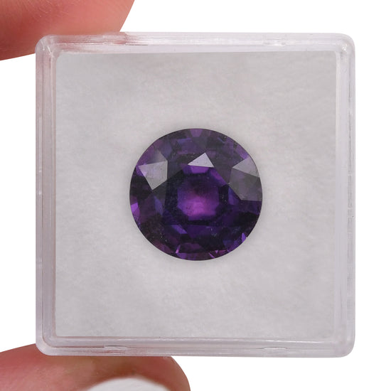 7.72 Carat Purple MADAGASCAR Round Sapphire GIA