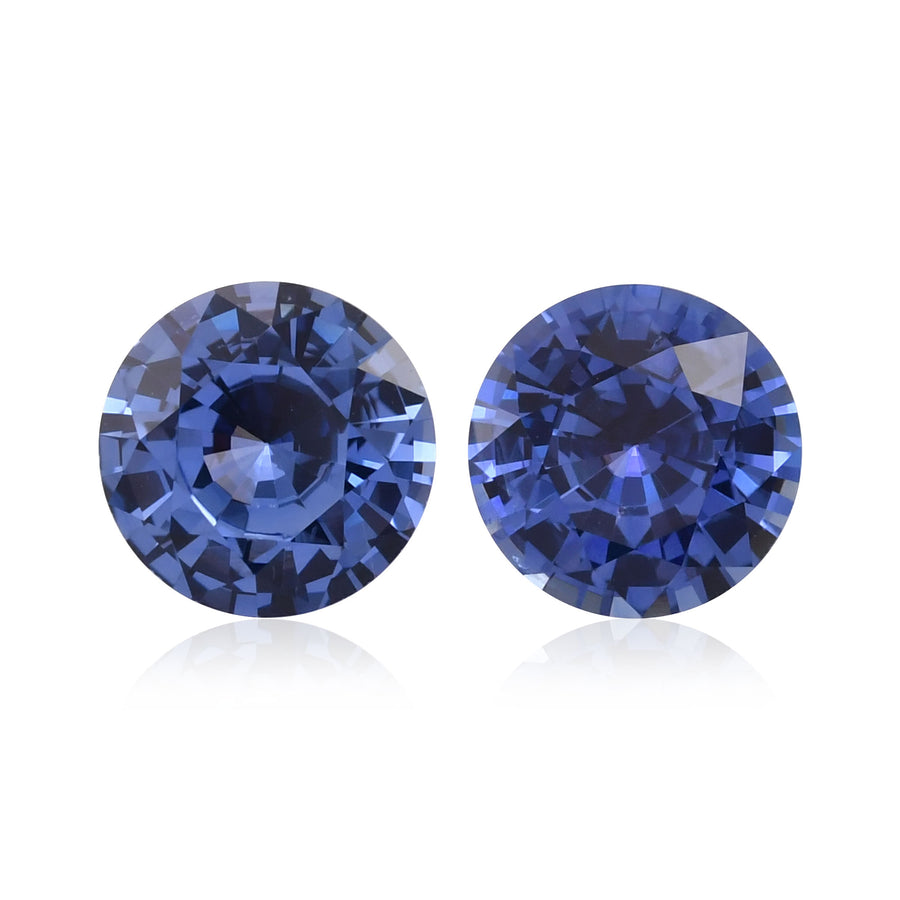 Zaffiro rotondo blu singalese da 3,02 carati
