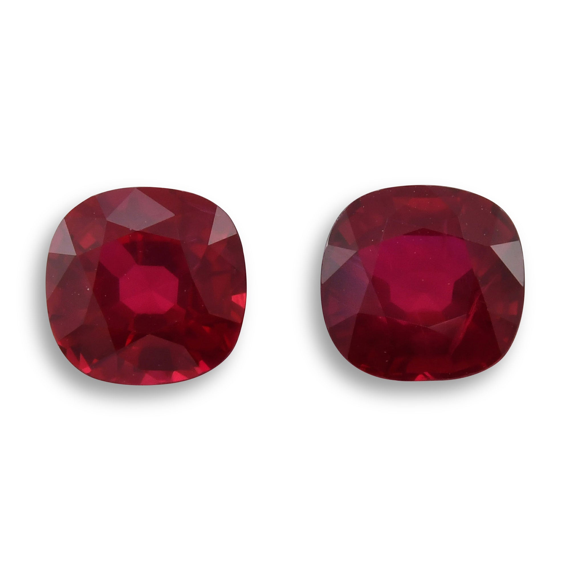 2.82 Carat Red MOZAMBIQUE Cushion Rubies CD Pair | LEIBISH
