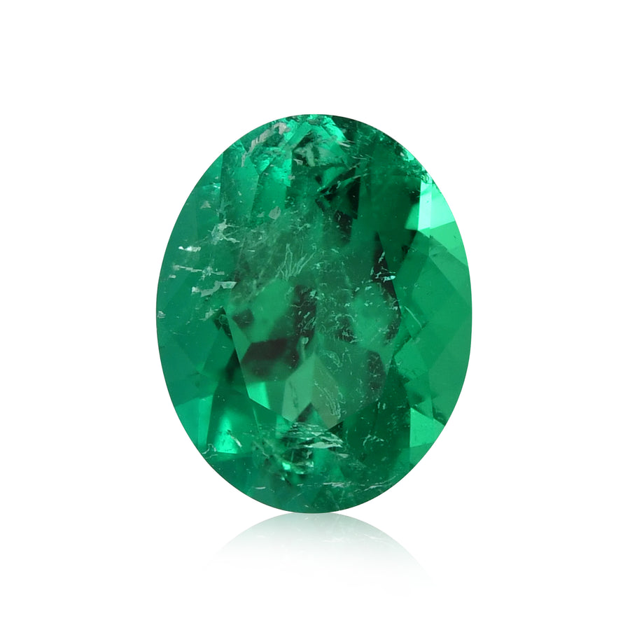 1.41 Carat Green COLOMBIAN Oval Emerald MUZO & CD