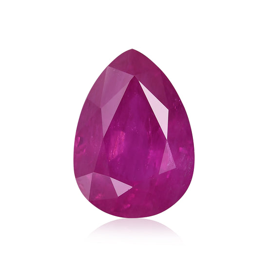 30.36 Karat Roter BURMA Birnen-Rubin GRS