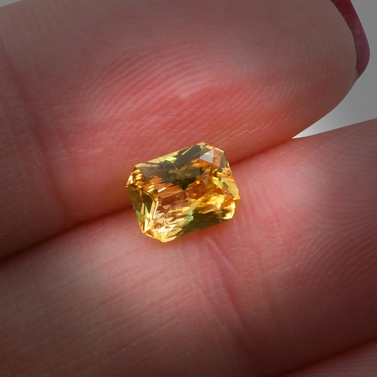 1.52 Carat Yellow  Radiant Sapphire
