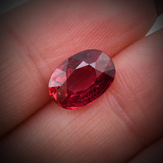 4.09 Carat Red MOZAMBIQUE Oval Ruby GRS No Heat