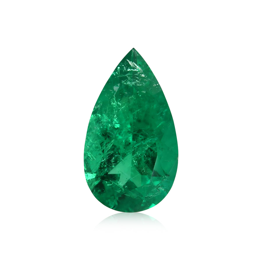 1.09 قيراط أخضر كولومبي على شكل كمثرى Muzo Emerald CD
