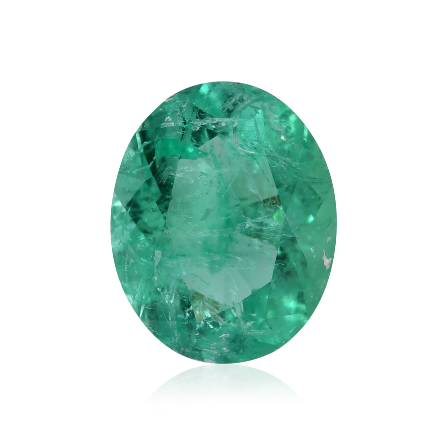 4.09 Carat Green COLOMBIAN Oval Emerald MUZO