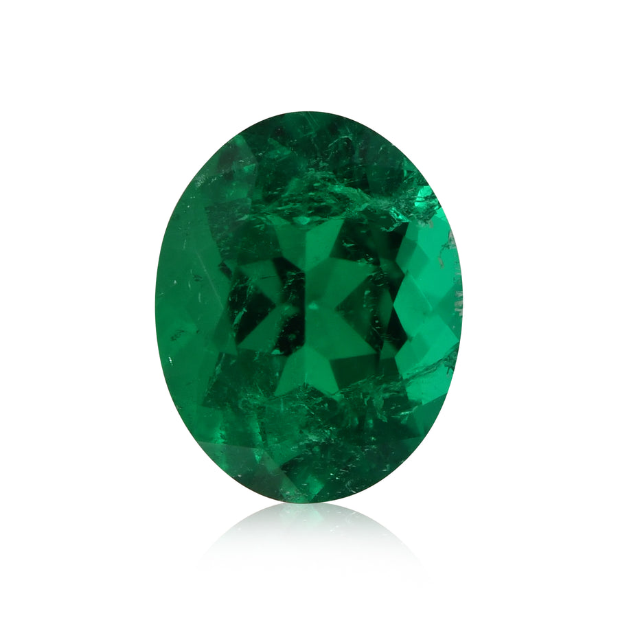 1.13 Carat Green COLOMBIAN Oval Emerald CD & MUZO