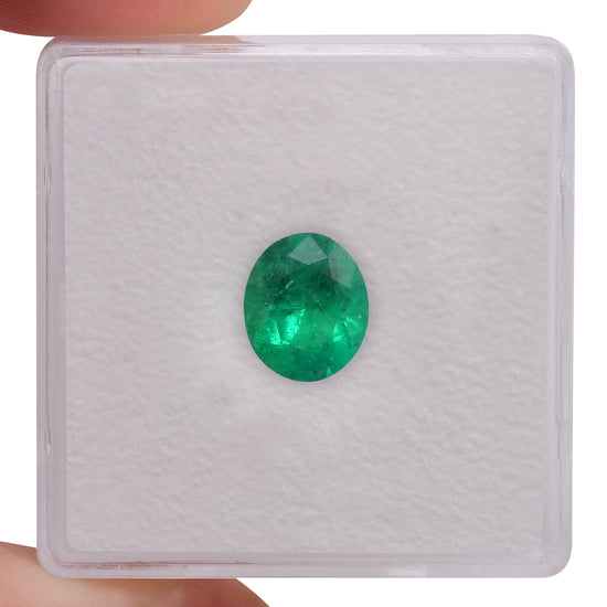 1.22 Carat Green COLOMBIA Oval Emerald CD & MUZO
