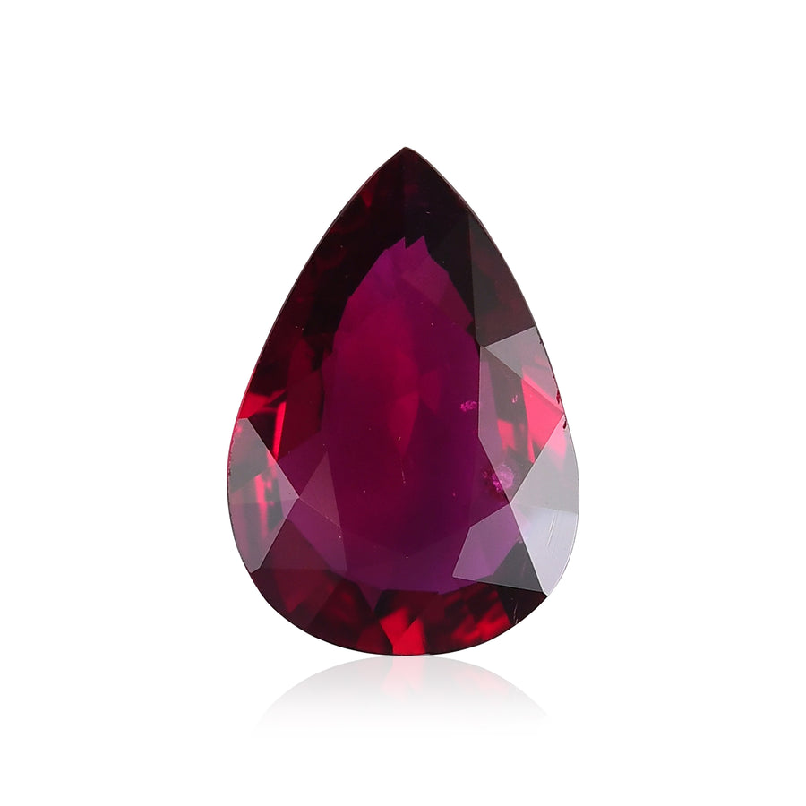 1.19 Carat Red MOZAMBIQUE Pear Ruby GRS