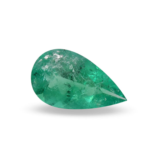 1.00 Carat Green COLOMBIAN Pear Muzo Emerald MUZO