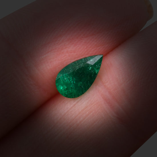 1.01 Carat Green COLOMBIAN Pear Muzo Emerald CD