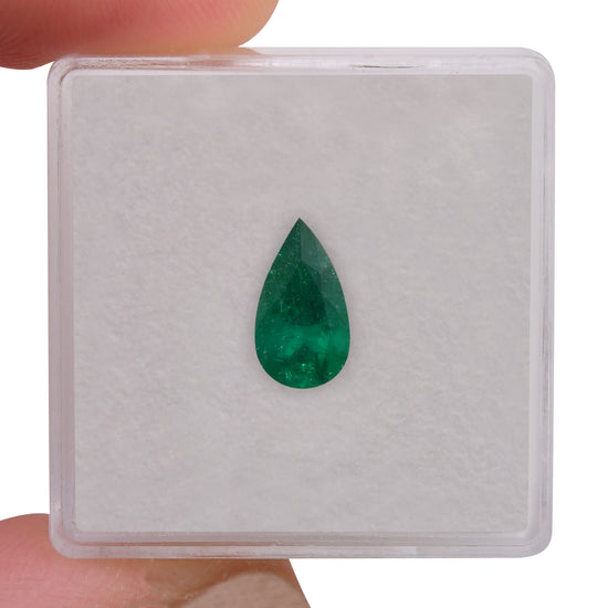 1.01 Carat Green COLOMBIAN Pear Muzo Emerald CD