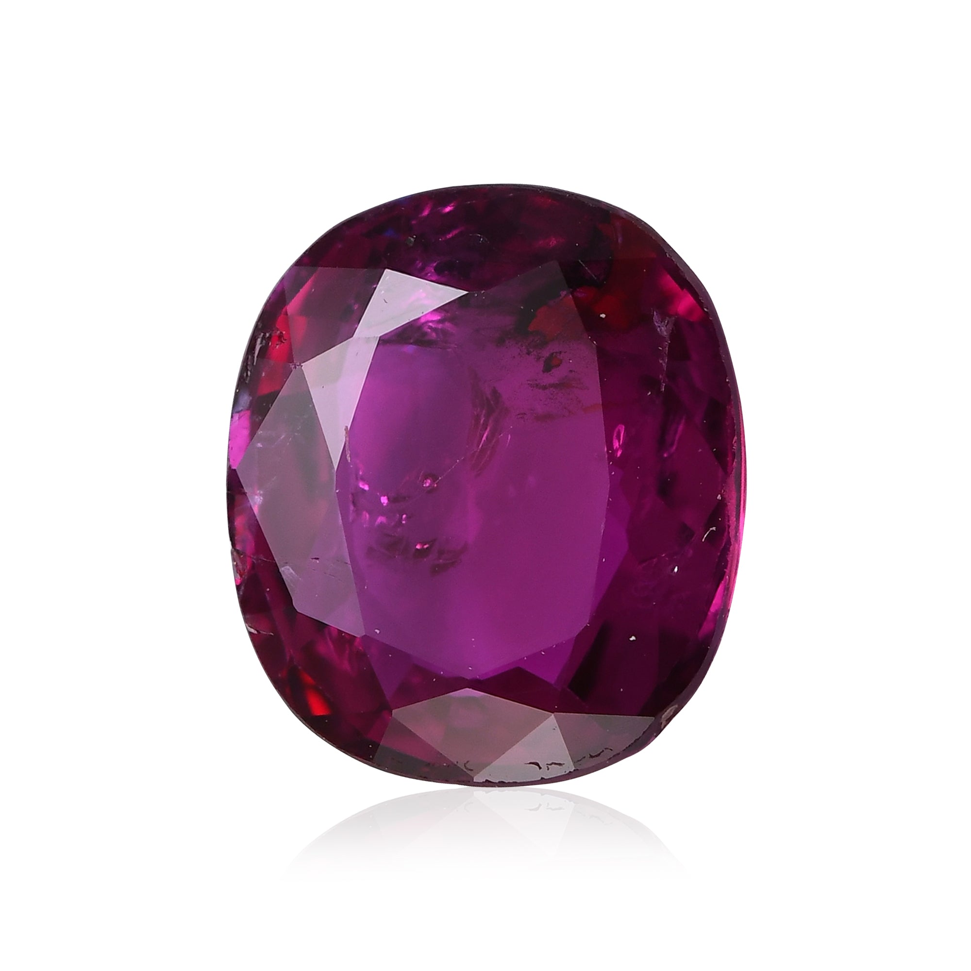 2.03 Carat Red THAI Cushion Ruby GRS | LEIBISH