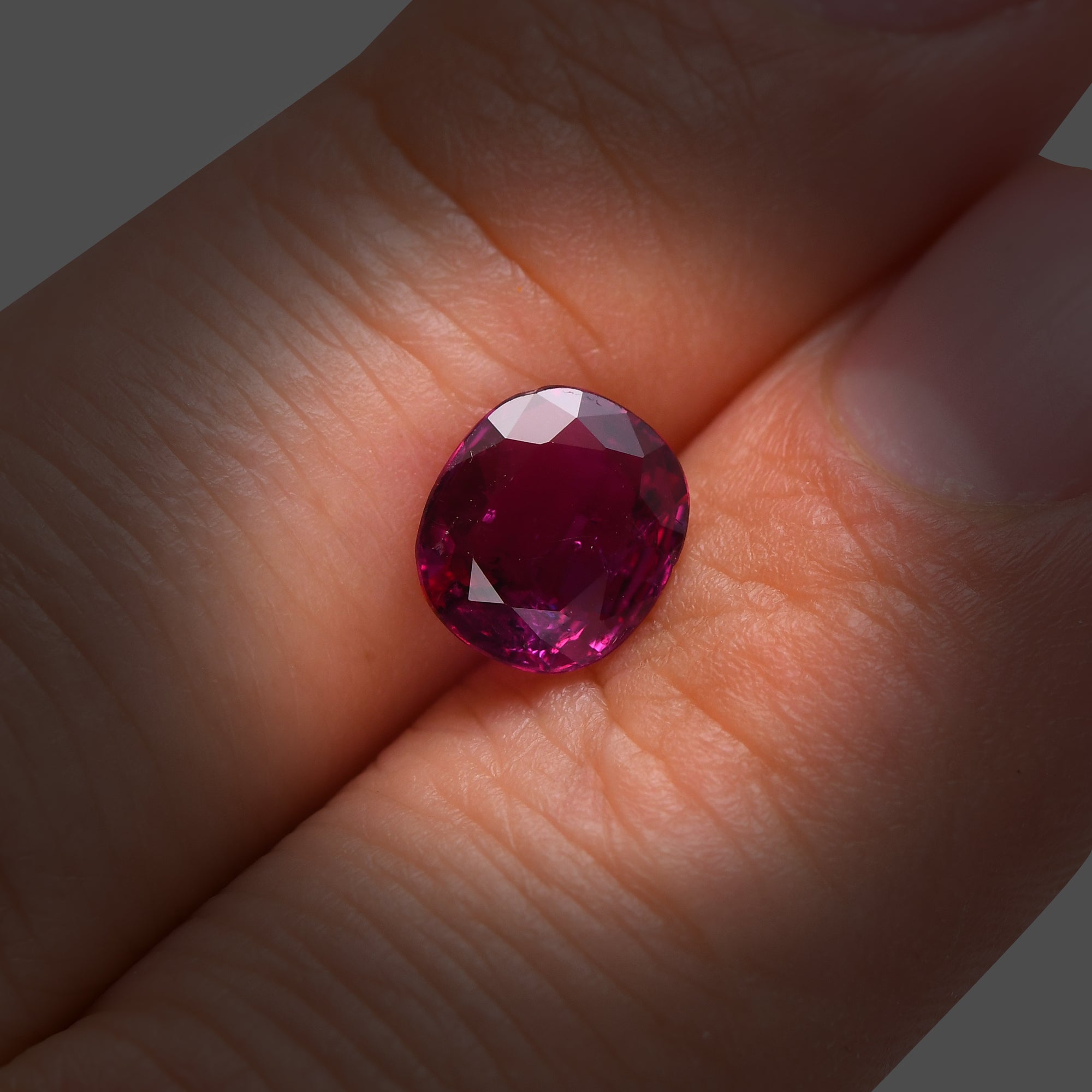 2.03 Carat Red THAI Cushion Ruby GRS | LEIBISH
