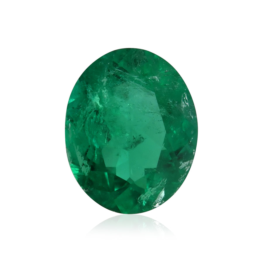0.87 Carat Green COLOMBIAN Oval Emerald MUZO & CD
