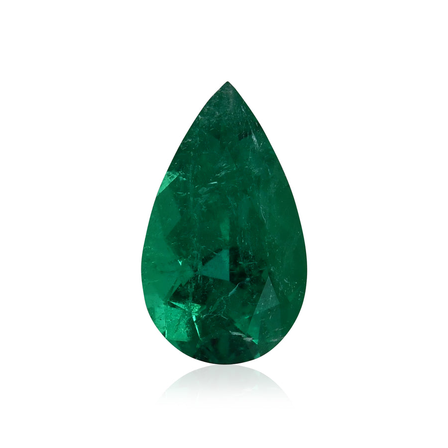 2.17 Carat Green COLOMBIAN Pear Emerald MUZO & CD