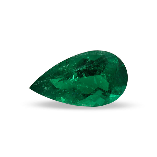 2.90 Carat Green COLOMBIAN Pear Muzo Emerald CD